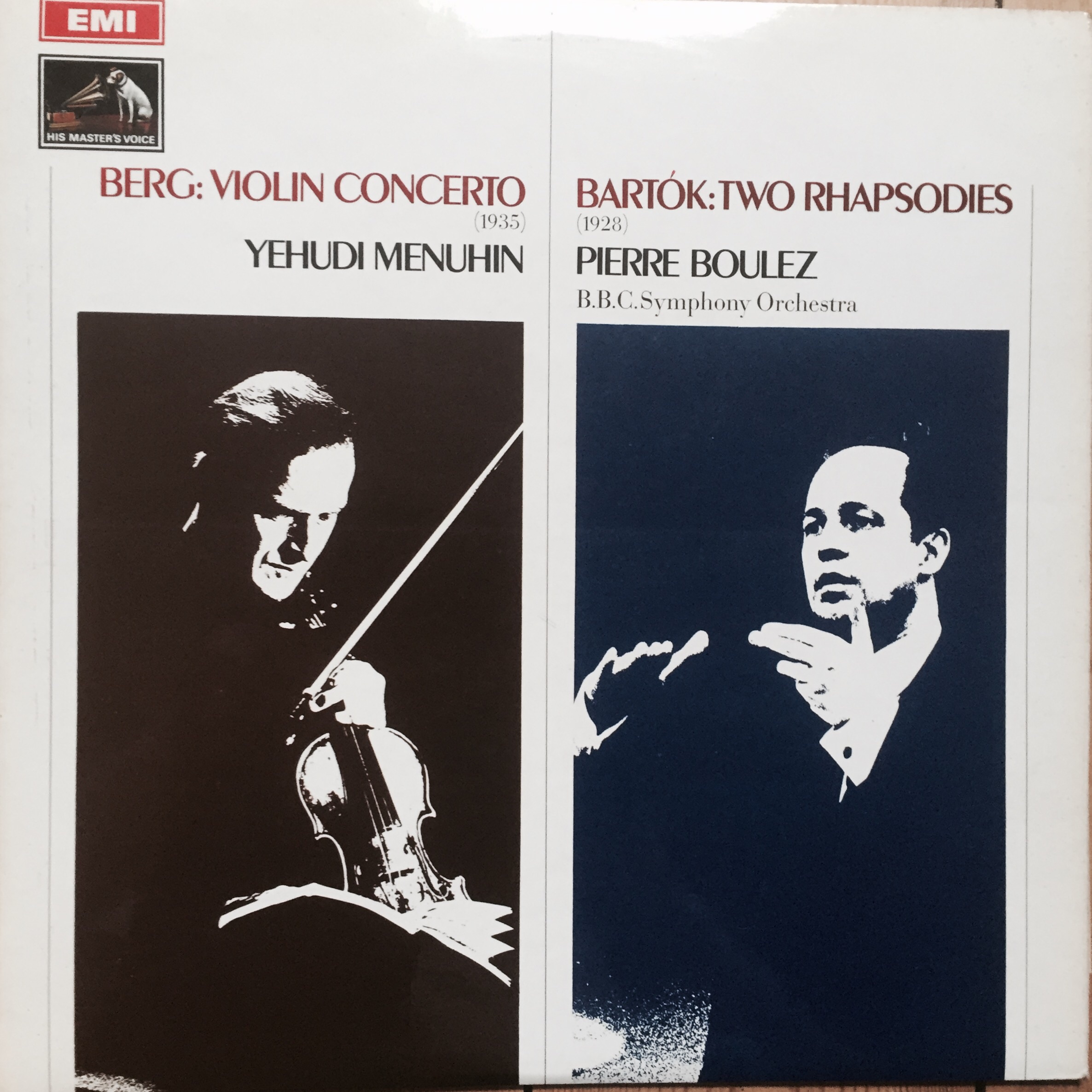 Yehudi Menuhin Berg Violin Concerto LP cover