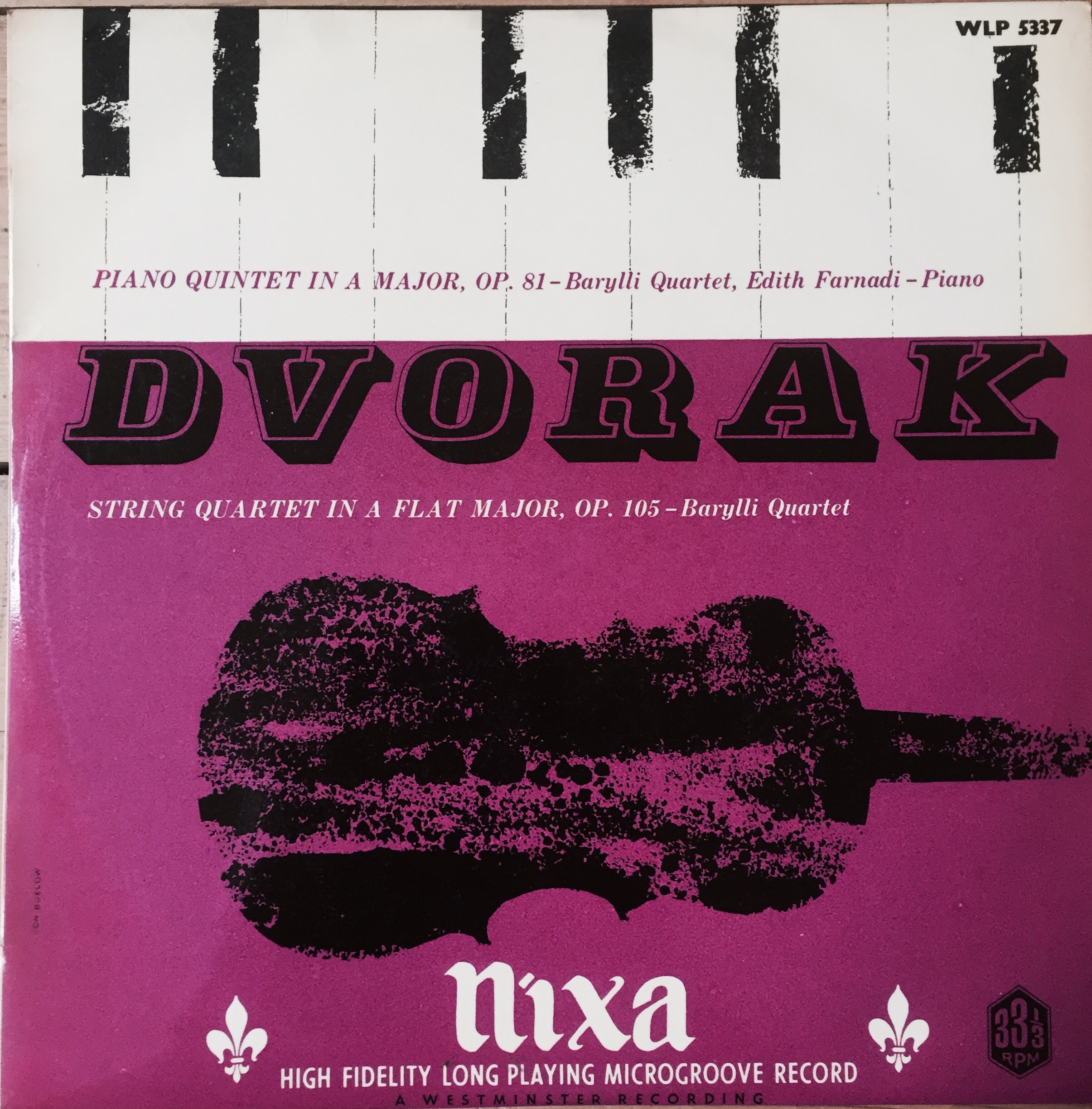 WLP 5337 Dvorak Piano Quintet in A / String Quartet in Ab / Barylli Quartet