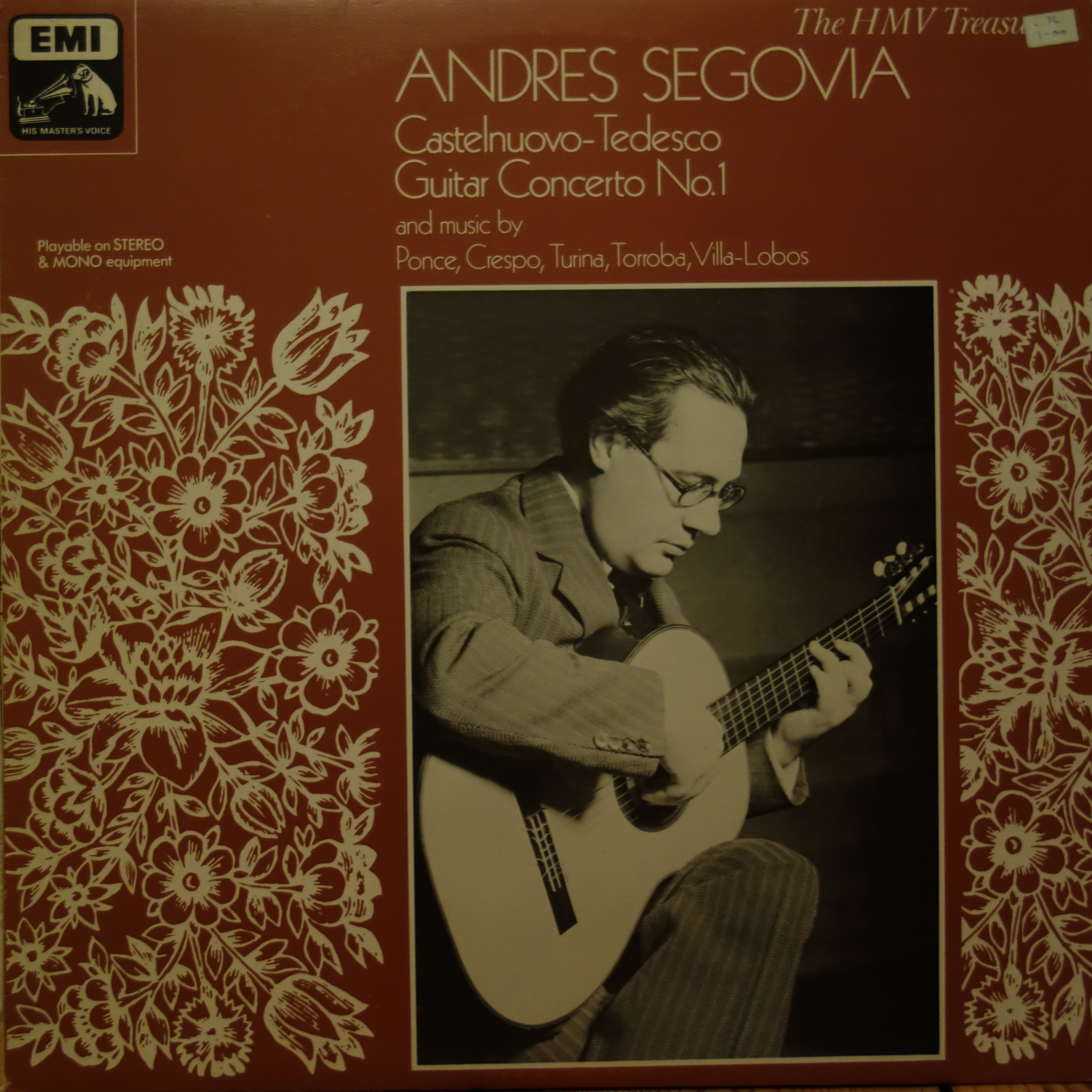 HLM 7134 Castelnuovo-Tedesco Guitar Concerto No. 1 & Music by Ponce, Turina, etc. Andres Segovia