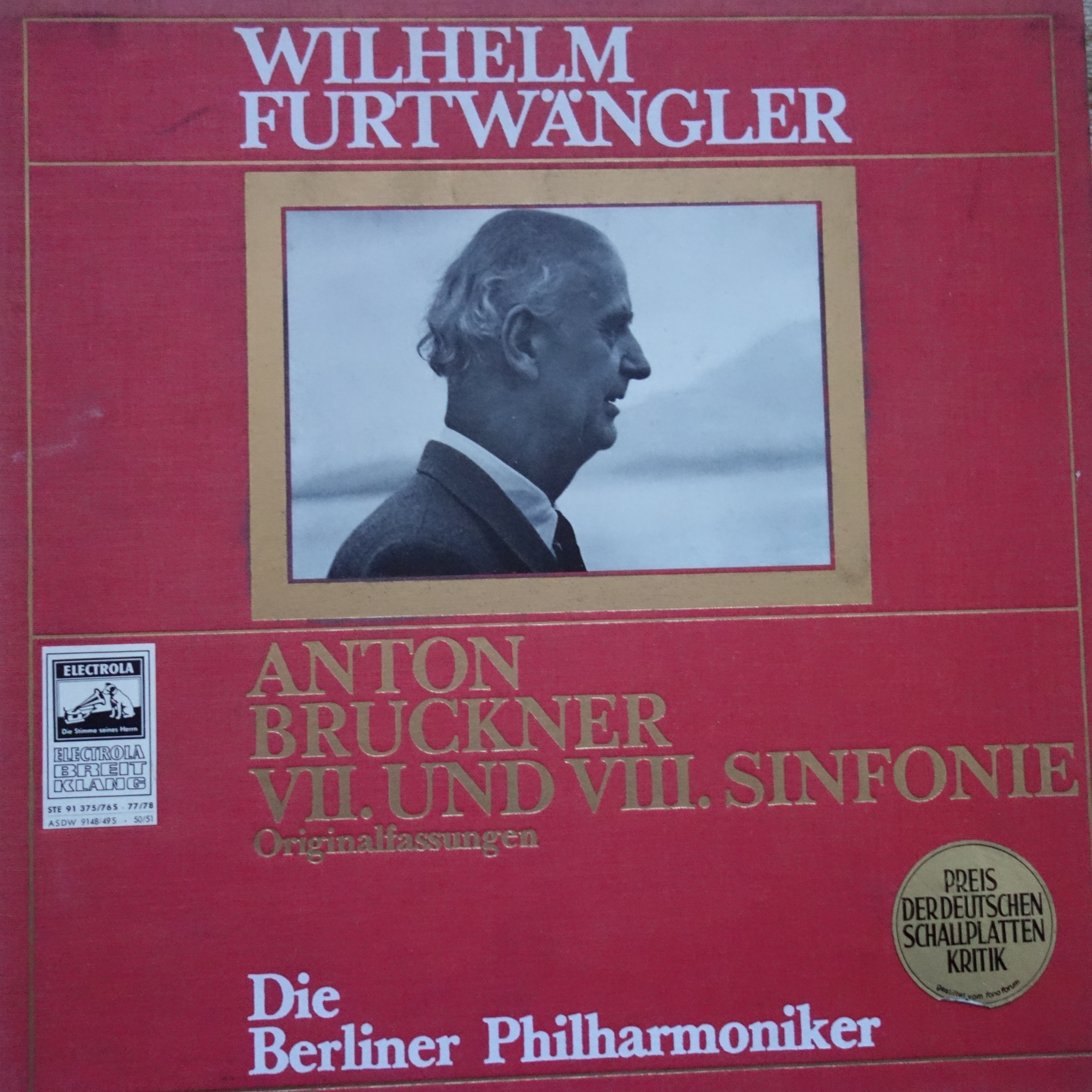STE 91375-8 Bruckner Symphony No. 7 & 8 / Furtwangler 4 LP box