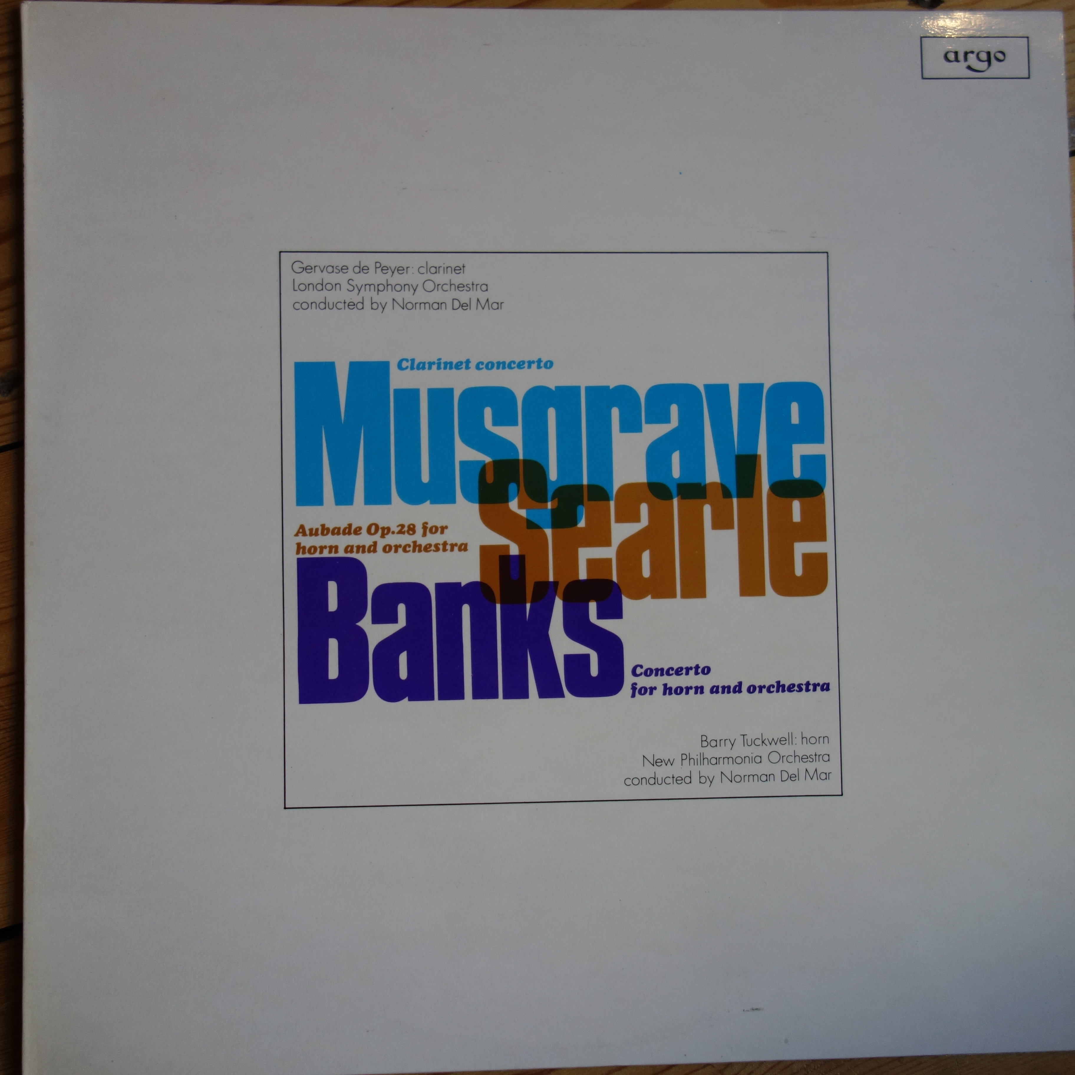 ZRG 726 Musgrave Clarinet Concerto / Banks Horn Concerto