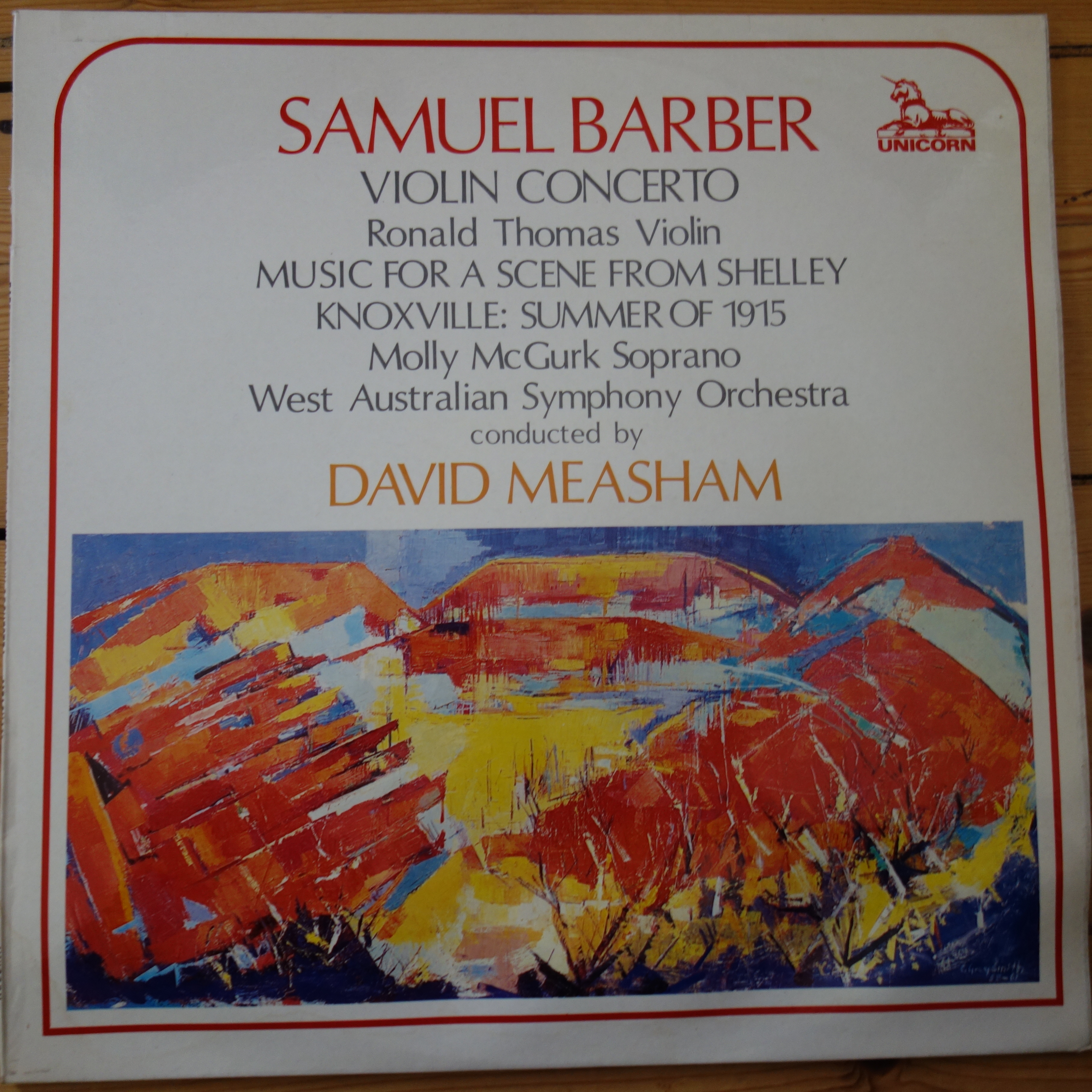UNS 256 Barber Violin Concerto etc. / Ronald Thomas