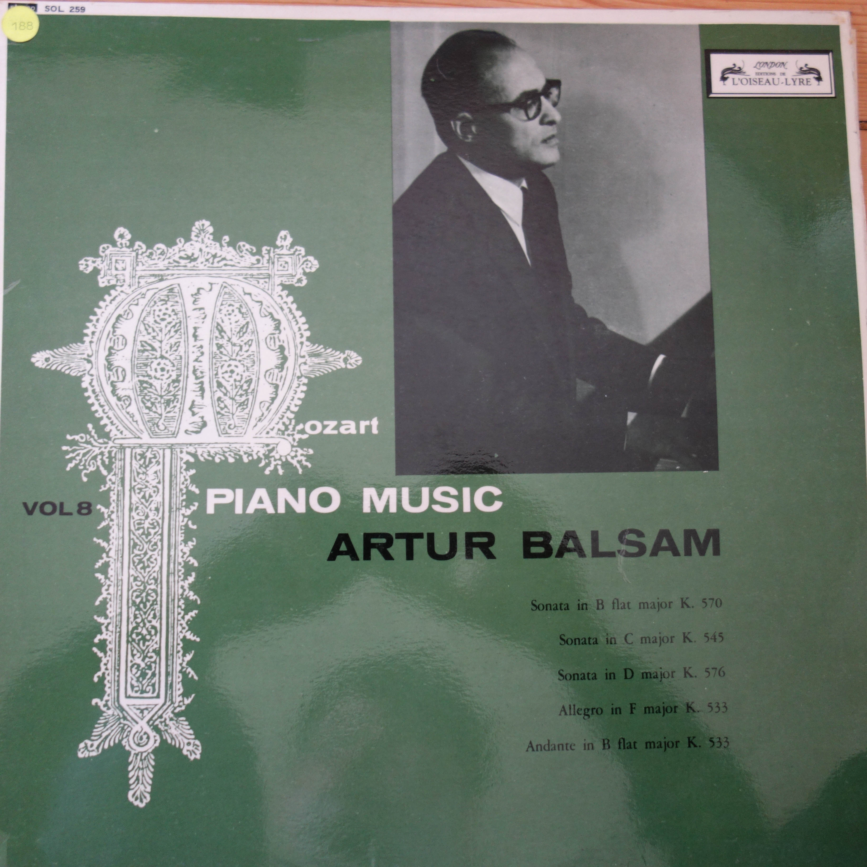 SOL 259 Mozart Piano Music Vol. 8 / Artur Balsam