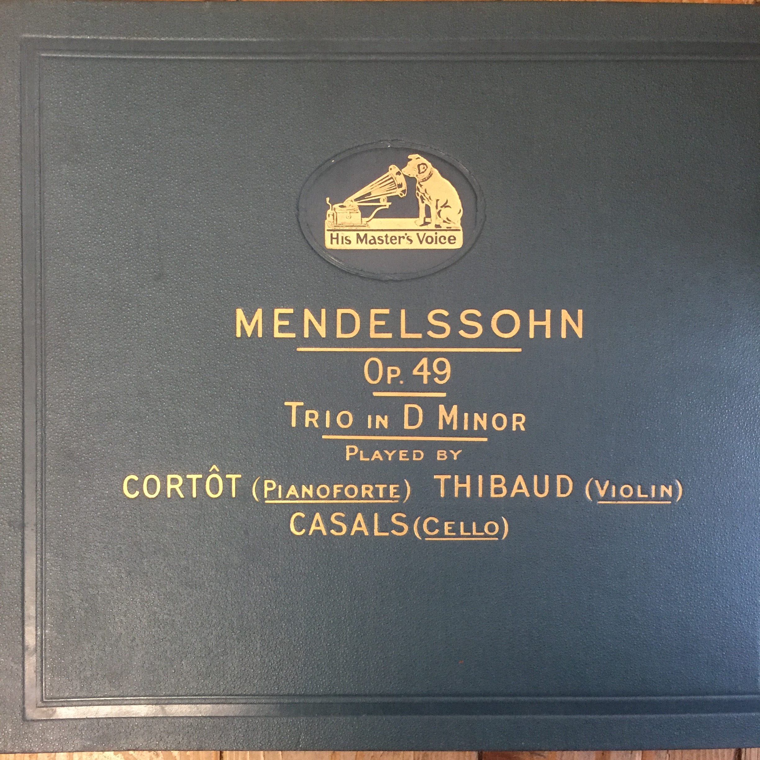 DB 1072-75 Mendelssohn Trio Op. 49 / Cortot Thibaud Casals