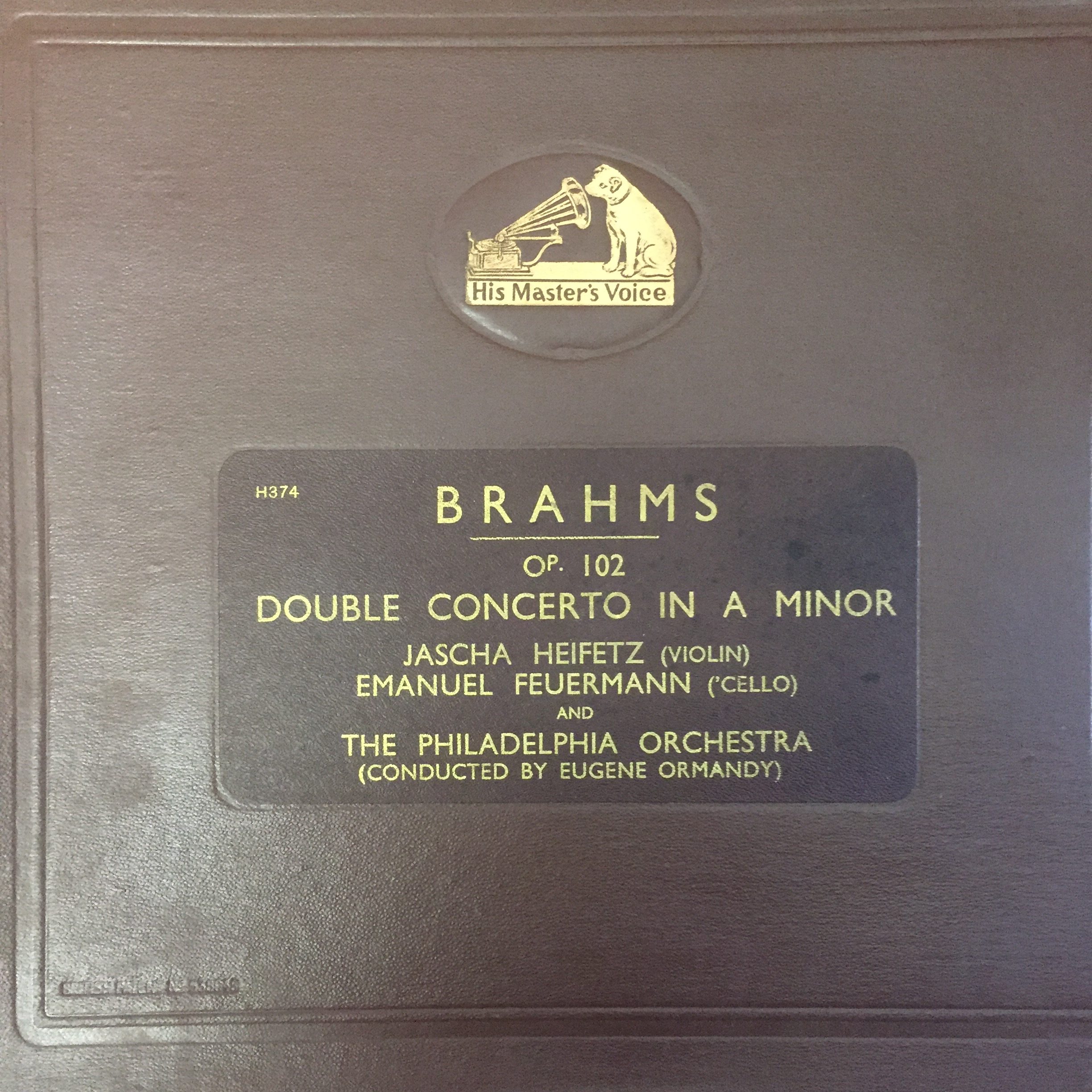 DB 6120-23 Brahms Double Concerto / Heifetz / Feuermann / Ormandy