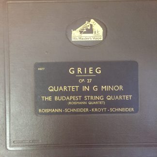 DB 3135-38 Grieg Quartet in G minor / Budapest Quartet