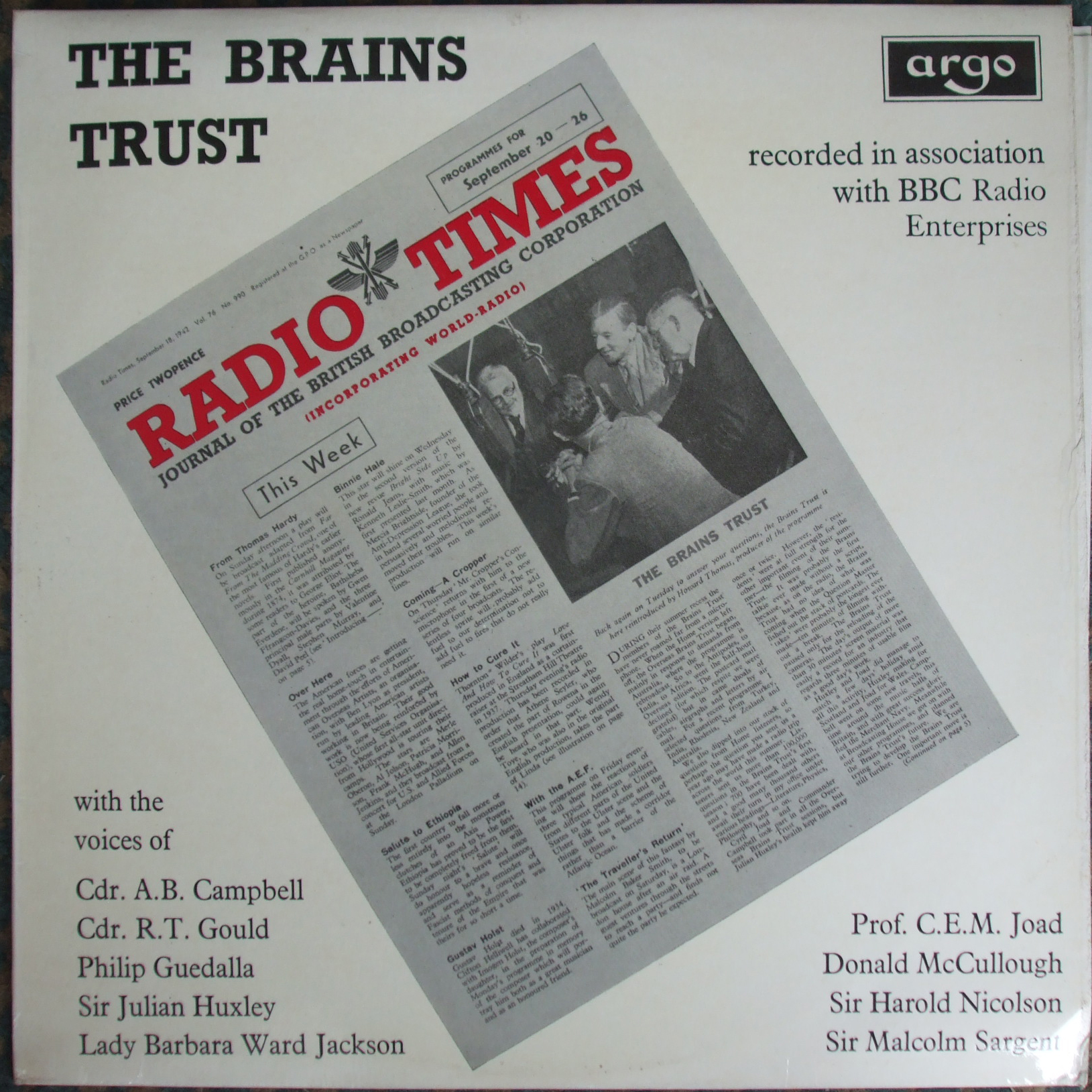 DA 38 The Brains Trust / Selections from the famous BBC programme
