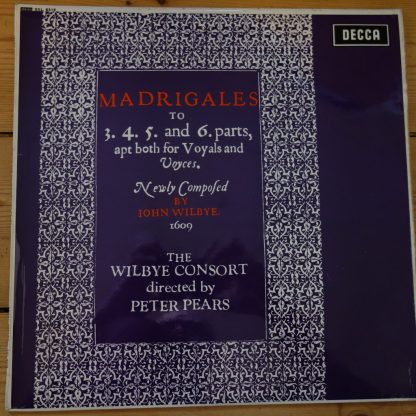 SXL 6315 Wilbye Madrigals / Wilbye Consort / Pears W/B