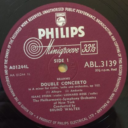 ABL 3139 Brahms Double Concerto / Isaac Stern / Leonard Rose