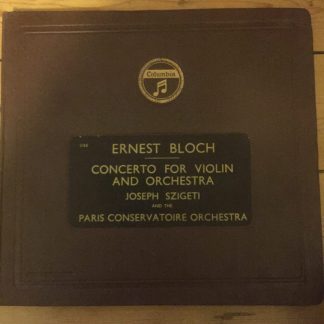 LX 8445/48 Bloch Violin Concerto / Szigetti / Munch