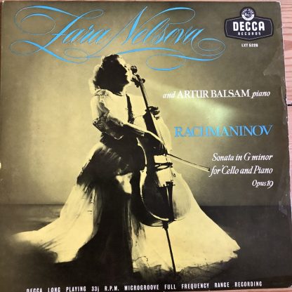 LXT 5228 Rachmaninov Cello Sonata in G minor / Nelsova / Balsam O/S