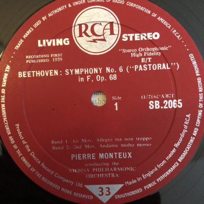 SB 2065 Beethoven Pastoral Symphony / Monteux GRVD R/S