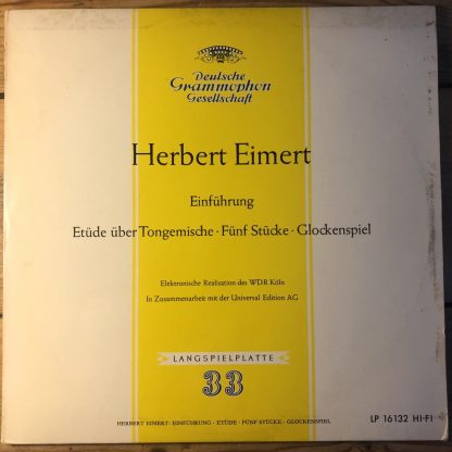 LP 16132 Herbert Eimert / Electronic Music