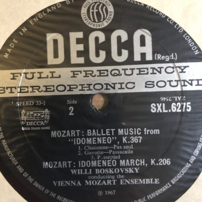 SXL 6275 Mozart Complete Dances & Marches Vol. 10 / Boskovsky W/B