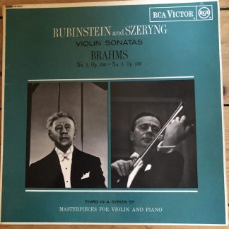 SB 6520 Brahms Violin Sonatas / Rubinstein / Szeryng GROOVED R/S