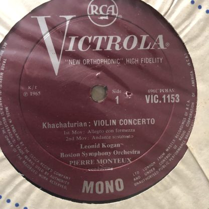 VIC 1153 Khachaturian Violin Concerto