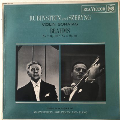 SB 6520 Brahms Violin Sonatas / Rubinstein / Szeryng GROOVED R/S