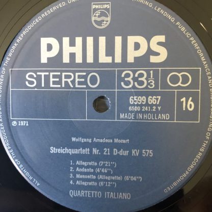 record label 6747 097 Mozart Complete Works For String Quartet