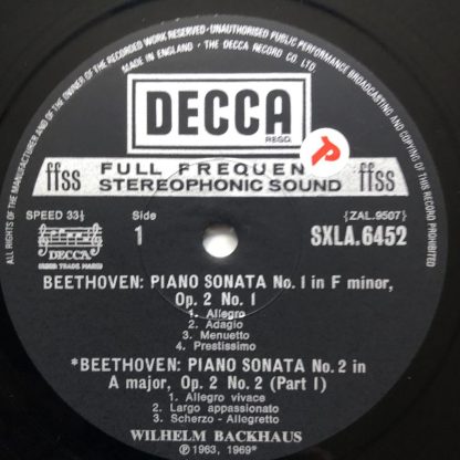 SXLA 6452/61 Beethoven Piano Sonatas