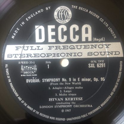 Dvorak 9 Symphonies & Concert Overtures Decca SXL UK Grooved Wide Band 10 LP Set