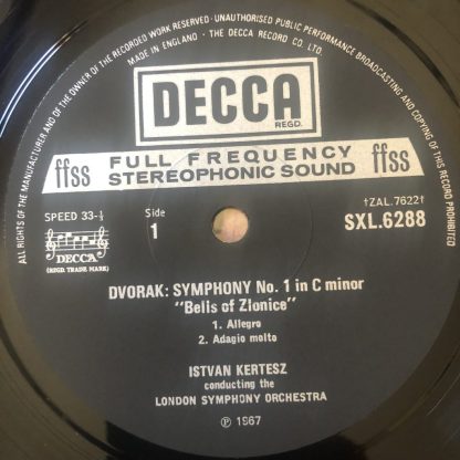 Dvorak 9 Symphonies Decca SXL UK narrow band 9 LP Set