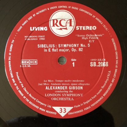 SB 2068 Sibelius Symphony 5 Gibson/LSO