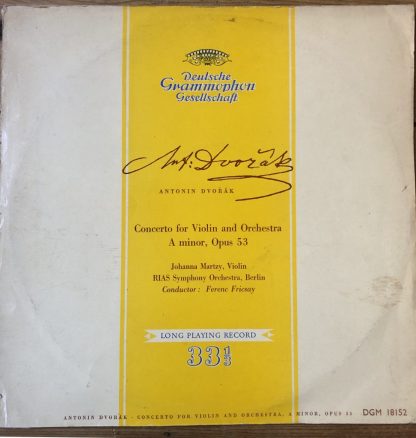 DGM 18152 Dvorak Violin Concerto / Johanna Martzy