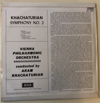 SXL 6001 Khachaturian Symphony No. 2 / Khachaturian W/B