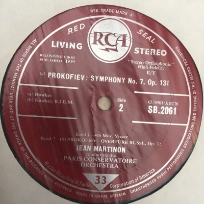 SB 2061 Prokofiev Symphony No. 7 etc. / Martinon GROOVED R/S
