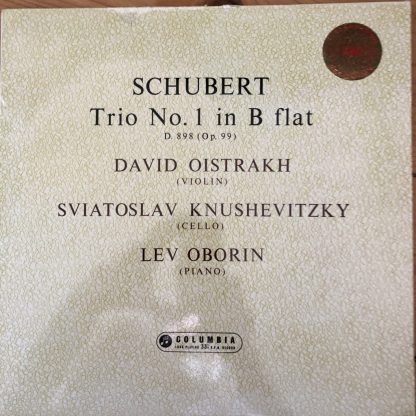 SAX 2281 Schubert Trio No. 1 David Oistrakh / Knushevitzky / Oborin B/S