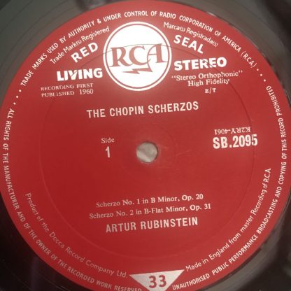SB 2095 Chopin Scherzos / Artur Rubinstein R/S