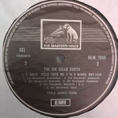 RLS 712 Bach The Six Cello Suites / Pablo Casals 3 LP box set