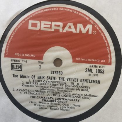 SML 1053 The Music of Eric Satie The Velvet Gentleman