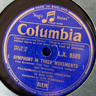 LX 8589/91 Stravinsky Symphony in 3 Movements