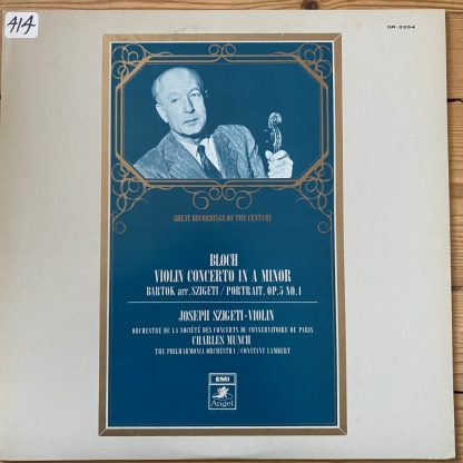 GR 2254 Bloch Violin Concerto / Bartok Portrait, Op. 5/1