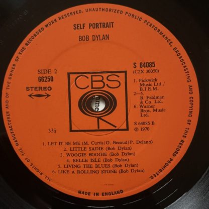 CBS 66250 Bob Dylan Self Portrait 2 LP Set