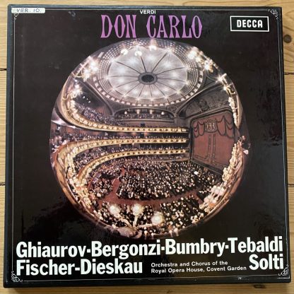 SET 305-8 Verdi Don Carlo / Ghiaurov / Solti / ROHO etc. W/B 4 LP box