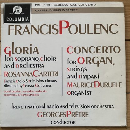 SAX 2445 Poulenc Gloria / Concerto For Organ / Pretre FNRO