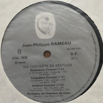 CAL 1838 Rameau Six Concerts En Sextuor / Dautel