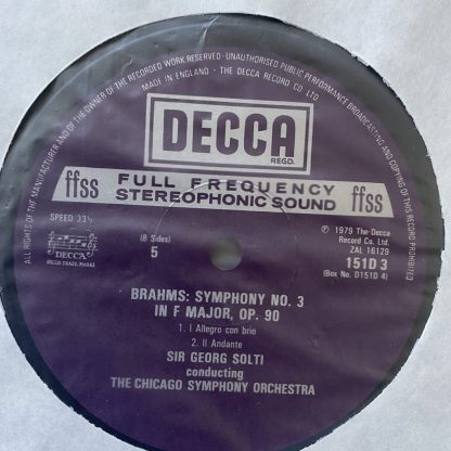 D151D 4 Brahms The Four Symphonies / Solti / CSO 4 LP box