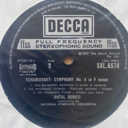 SXL 6574 Tchaikovsky Symphony No. 4 / Dorati