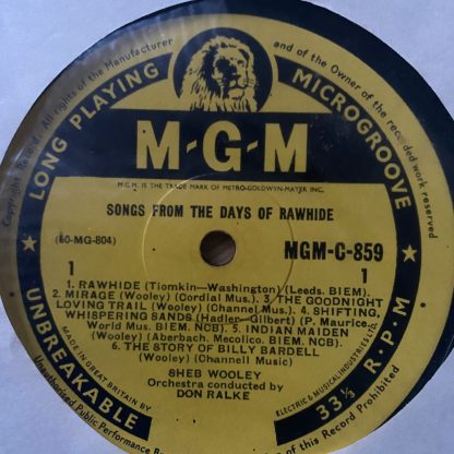 MGM-C 859 Sheb Wooley - Songs From The Days Of Rawhide