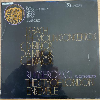 UNS 202 Bach The Violin Concertos / Ruggiero Ricci / City of London Ensemble