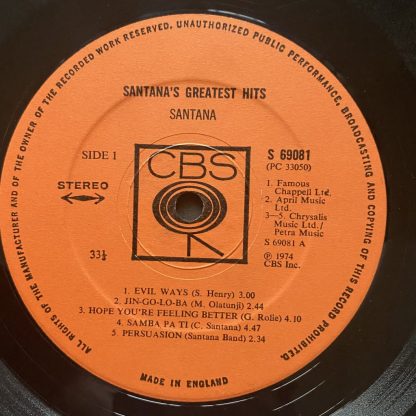 CBS 69081 Santana's Greatest Hits