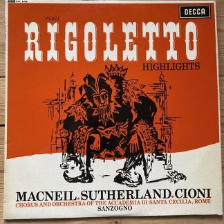 SXL 6008 Verdi / Rigoletto Highlights / Macneil / Sanzongo W/B