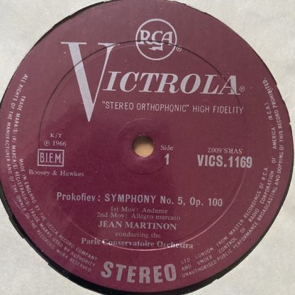 VICS 1169 Prokofiev Symphony No. 5 / Martinon / PCO