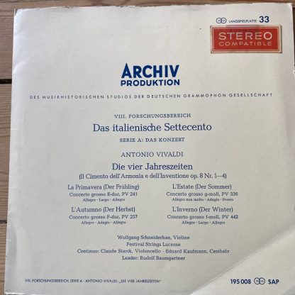 195 008 SAP Vivaldi The Four Seasons / Schneiderhan / Baumgartner
