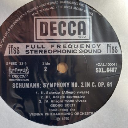 SXL 6487 Schumann Symphony No. 1 / Oveture, Scherzo & Finale / Solti / VPO