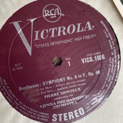 VICS 1006 Beethoven Symphony No. 6 'Pastoral' / Monteux / VPO P/S