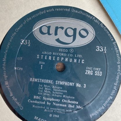 ZRG 553 Rawsthorne Symphony No. 3 /